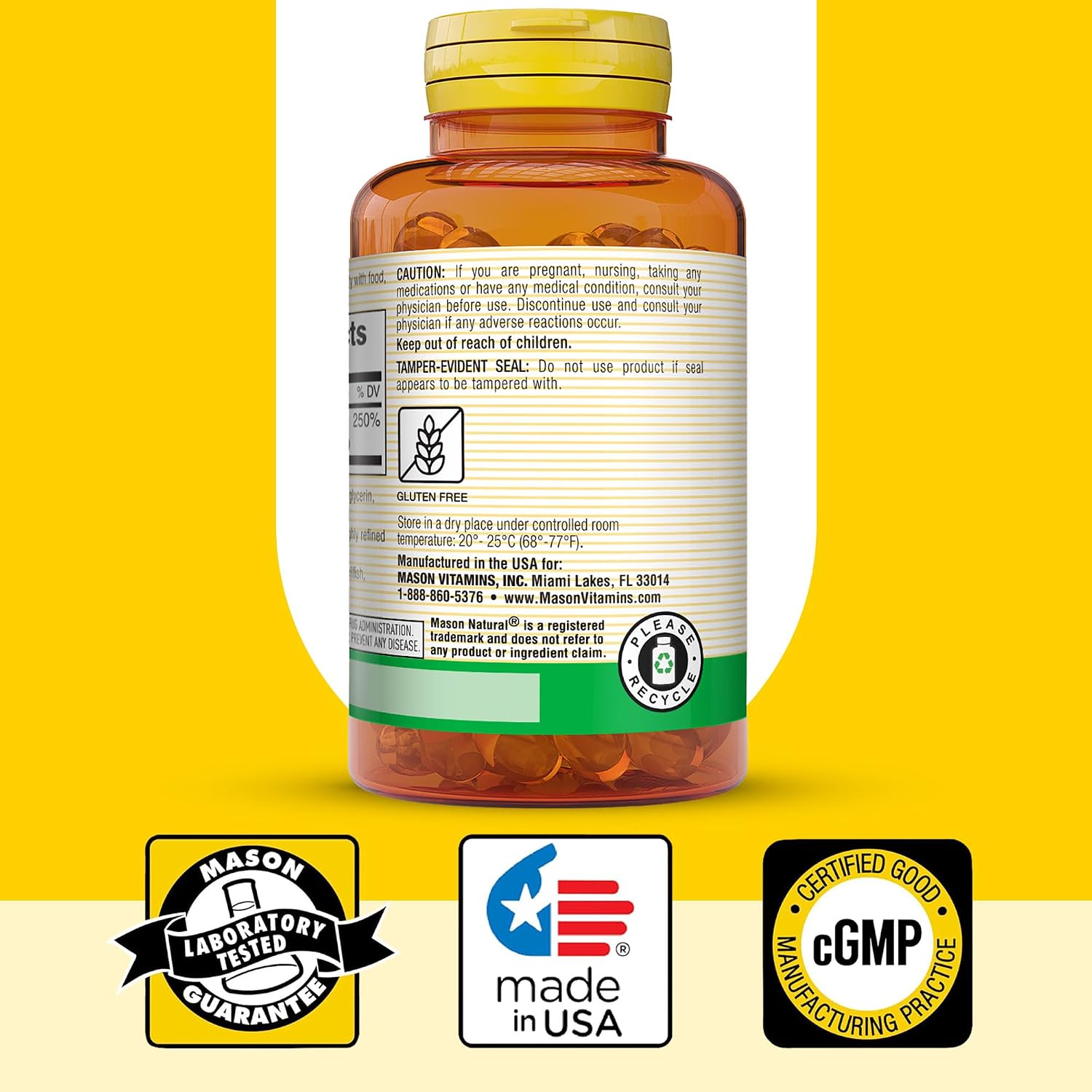 MASON NATURAL Vitamin D3 2000 IU Ultra Strength, 180 Day Supply