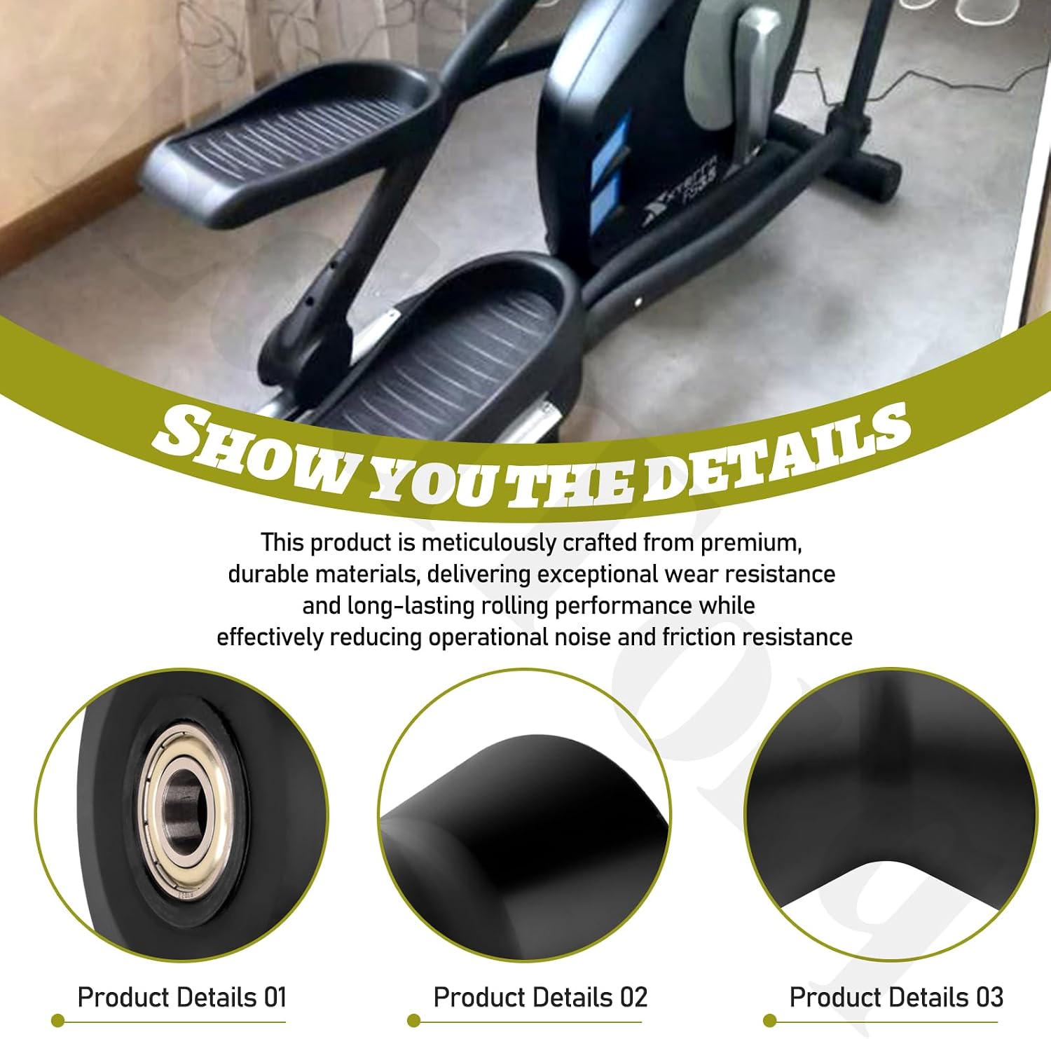 238880 Elliptical Leg Roller Compatible with NordicTrack E7sv - NTEL Series, Gold's Gym 510, HealthRider 8.5ex, Proform 20.0