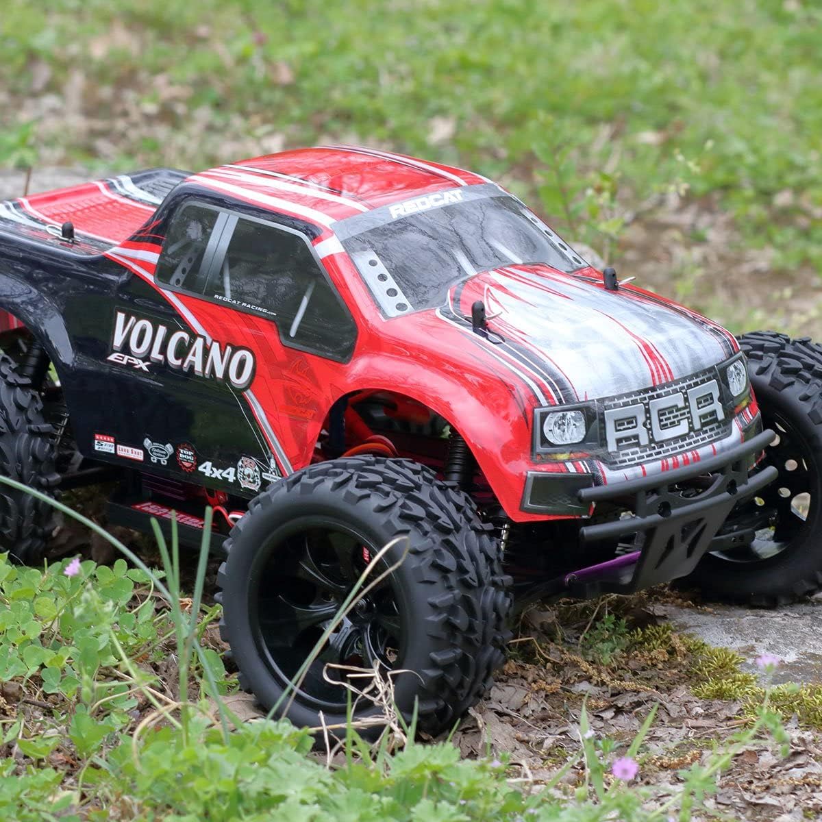 Redcat Racing Volcano EPX 1/10 Scale Electric RC Monster Truck – 4WD RC Truck with 2.4GHz Radio, Waterproof Electronics, 19T Brushed 550 Motor