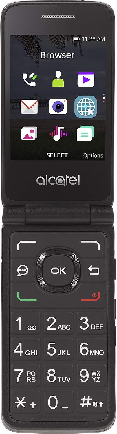 Total Wireless Alcatel MyFlip 4G Prepaid Flip Phone (Locked) - Black - 4GB - Sim Card Included - CDMA