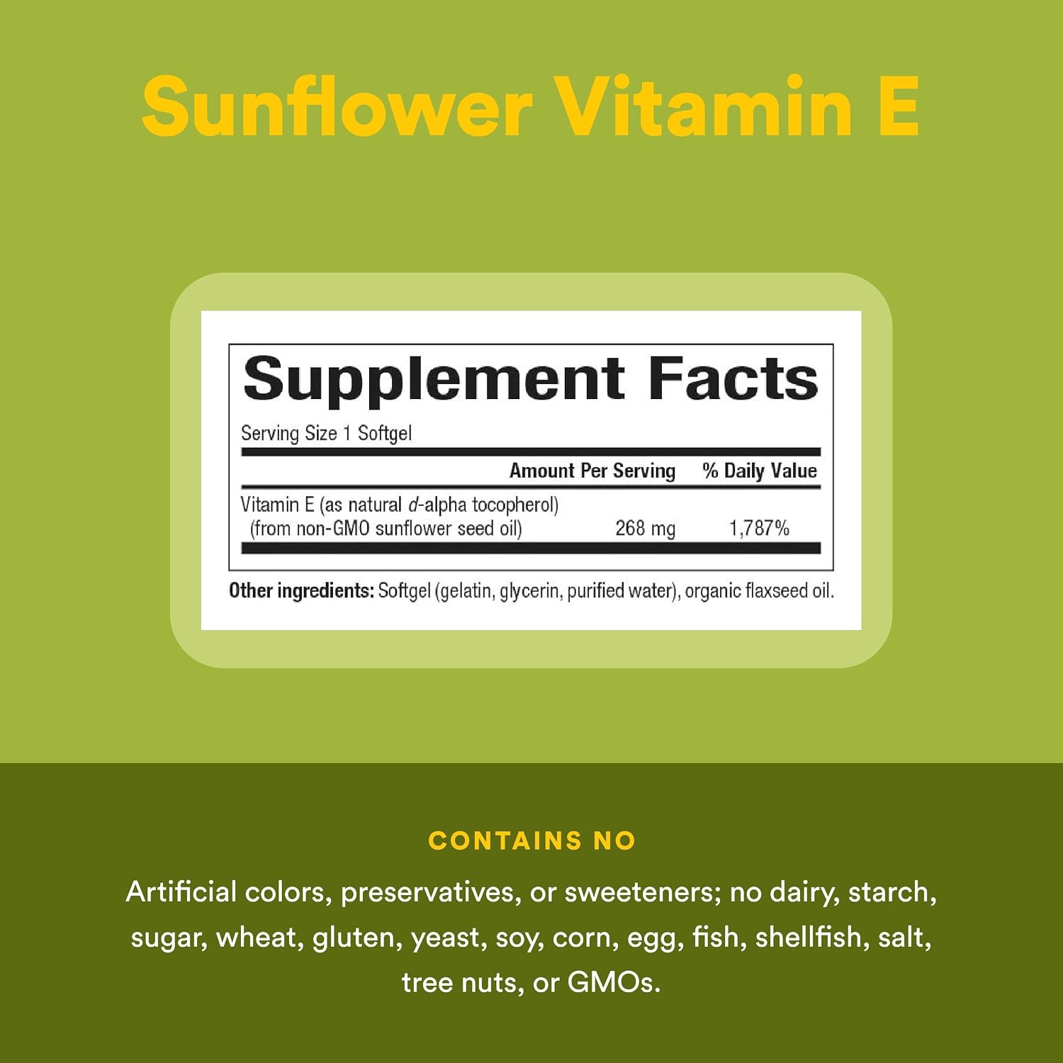 Whole Earth & Sea from Natural Factors, Sunflower Vitamin E, Whole Food Supplement