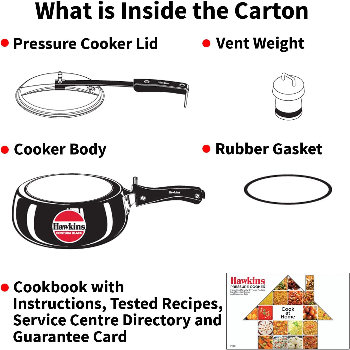 Hawkins 3.5 Litre Contura Black Pressure Cooker, Hard Anodised Inner Lid Cooker, Handi Cooker, Black (CB35)