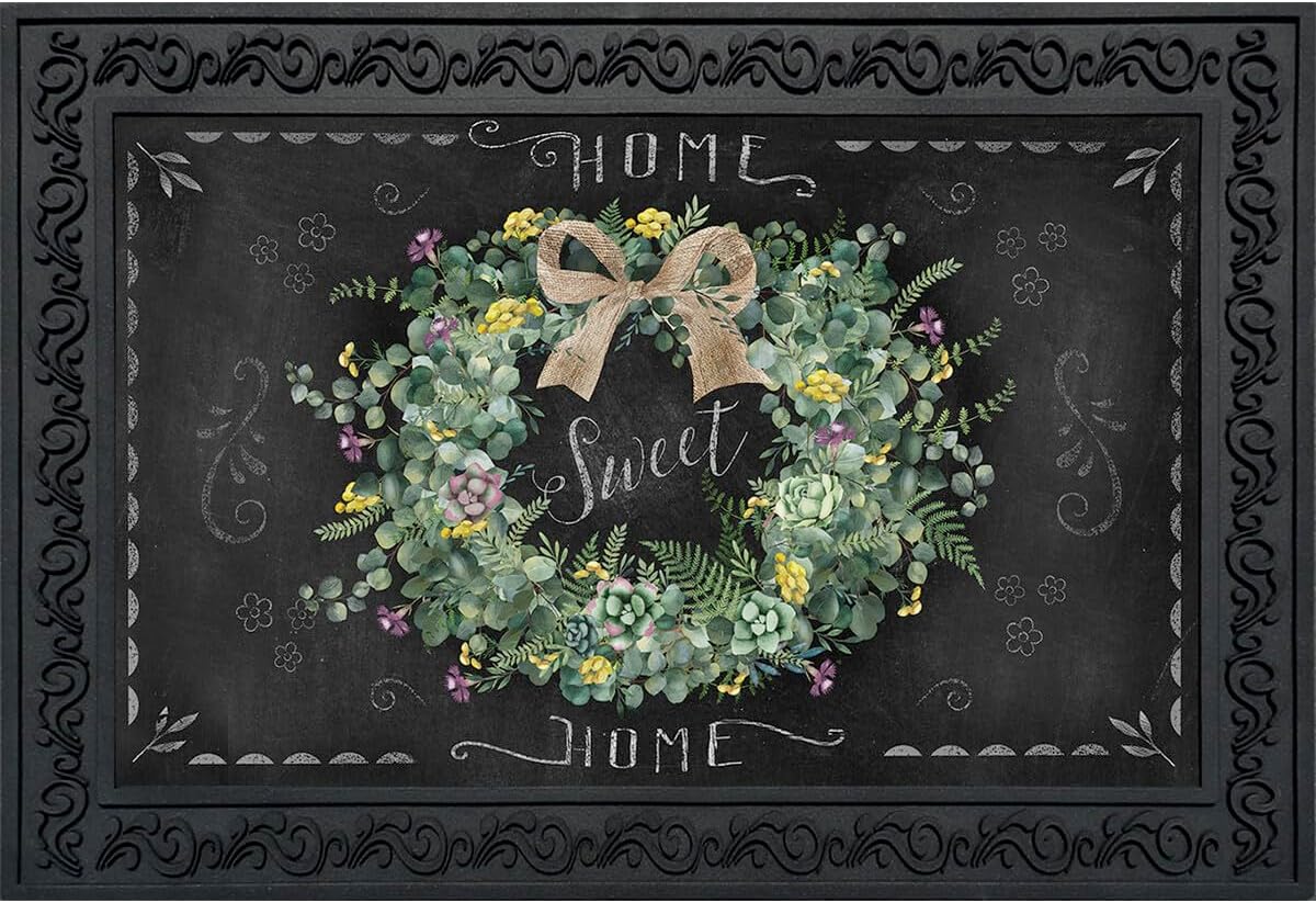 Briarwood Lane Doormat 30x18 Indoor Outdoor Farmhouse Wreath Spring for Spring Doormat