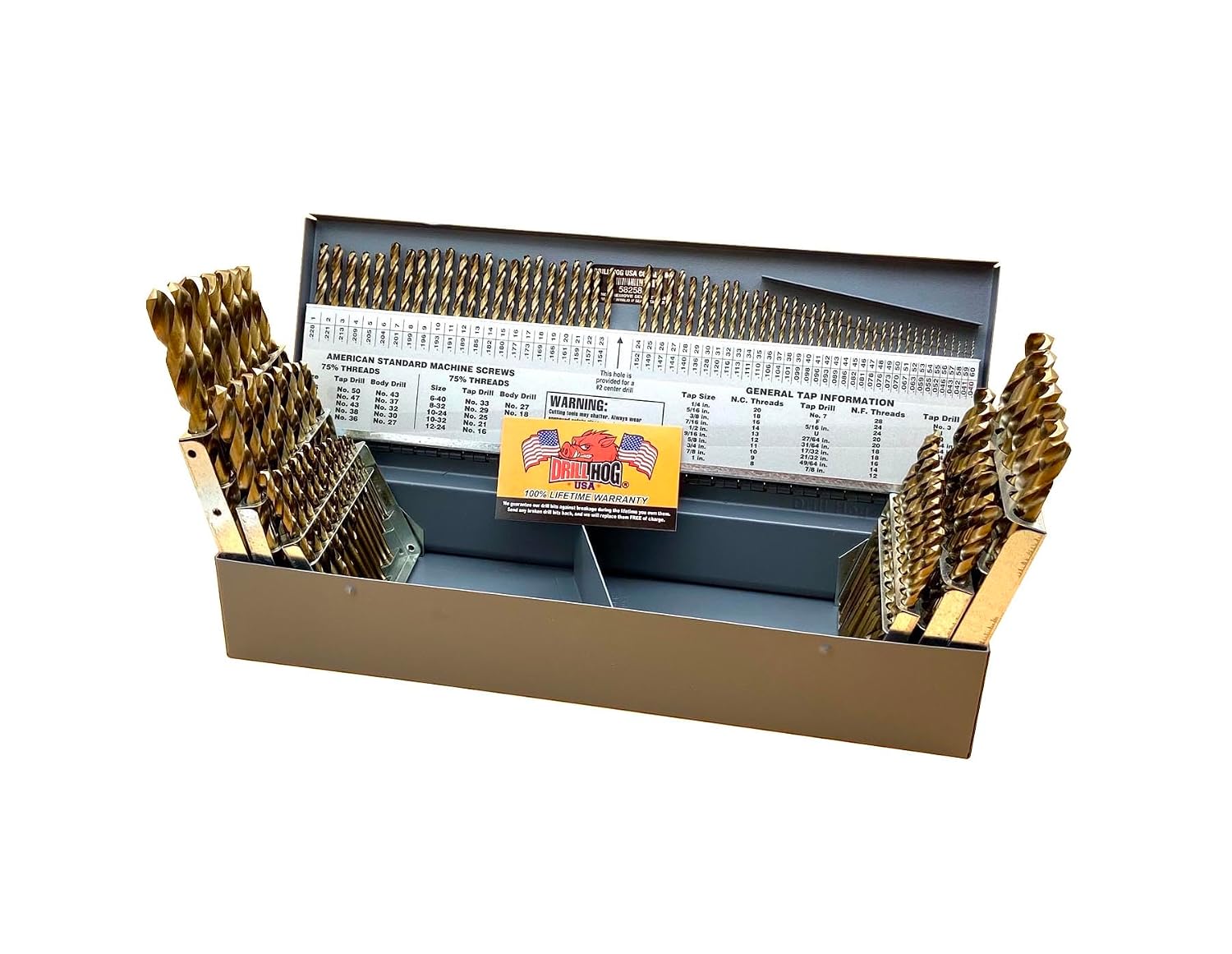 Drill Hog 115 Pc Drill Bit Set Cobalt M42 Fractional Letter Number