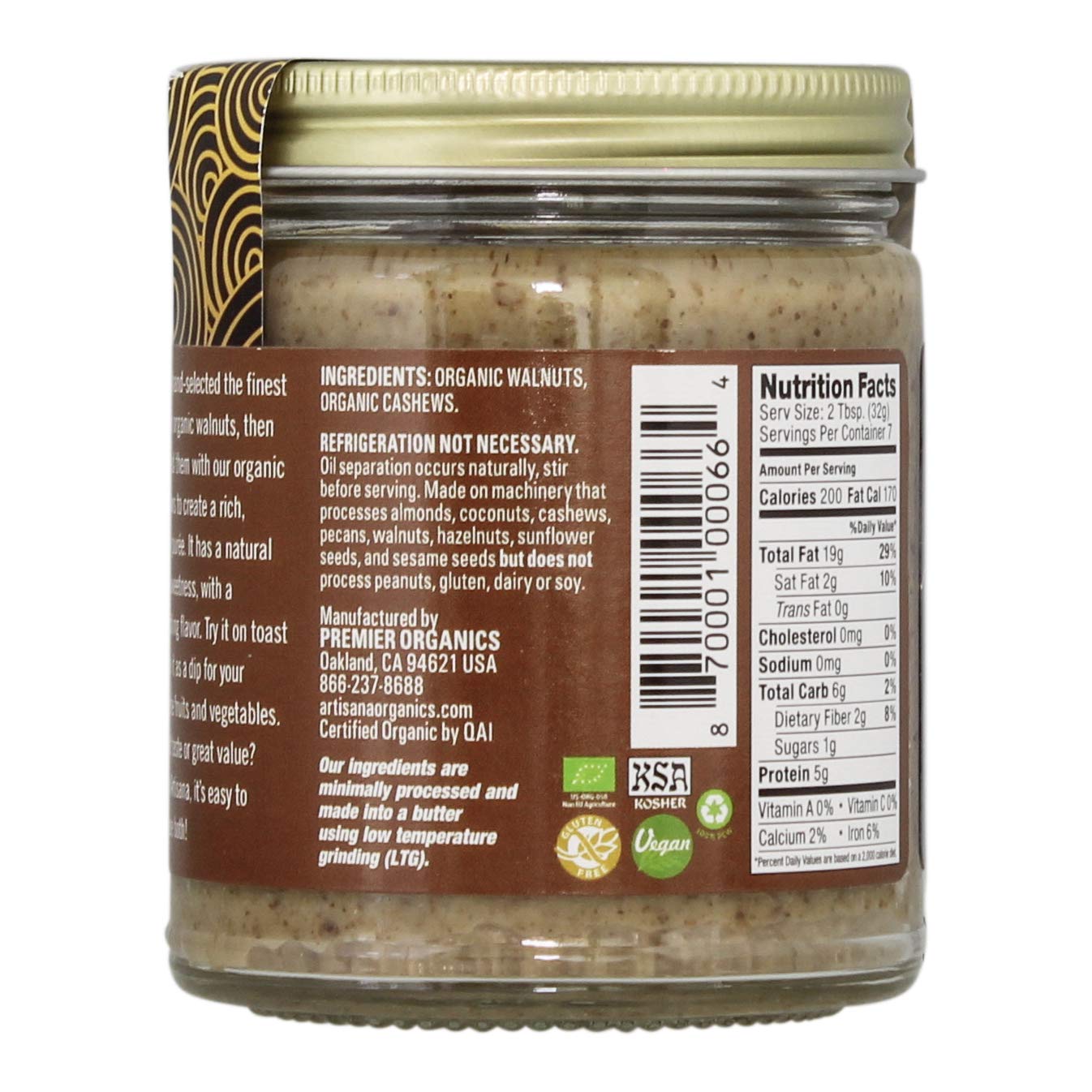 Artisana Organics Raw Tahini Sesame Seed Butter - Just One Ingredient, Unroasted, Vegan, Paleo and Keto Friendly, Non-GMO, 14oz Jar