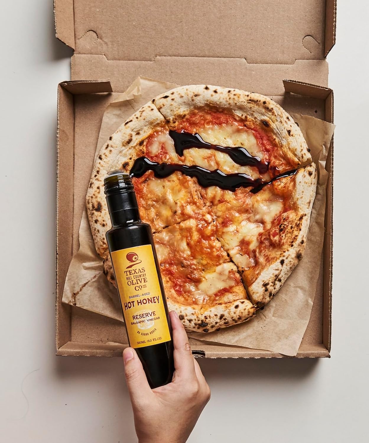 White Lemon Balsamic Vinegar - Gourmet Barrel Aged Infused Balsamic Vinegar - Great for Dressing Dipping Glazing - No Artificial Flavors or Added Sugar - Made in Texas (8.5 oz)