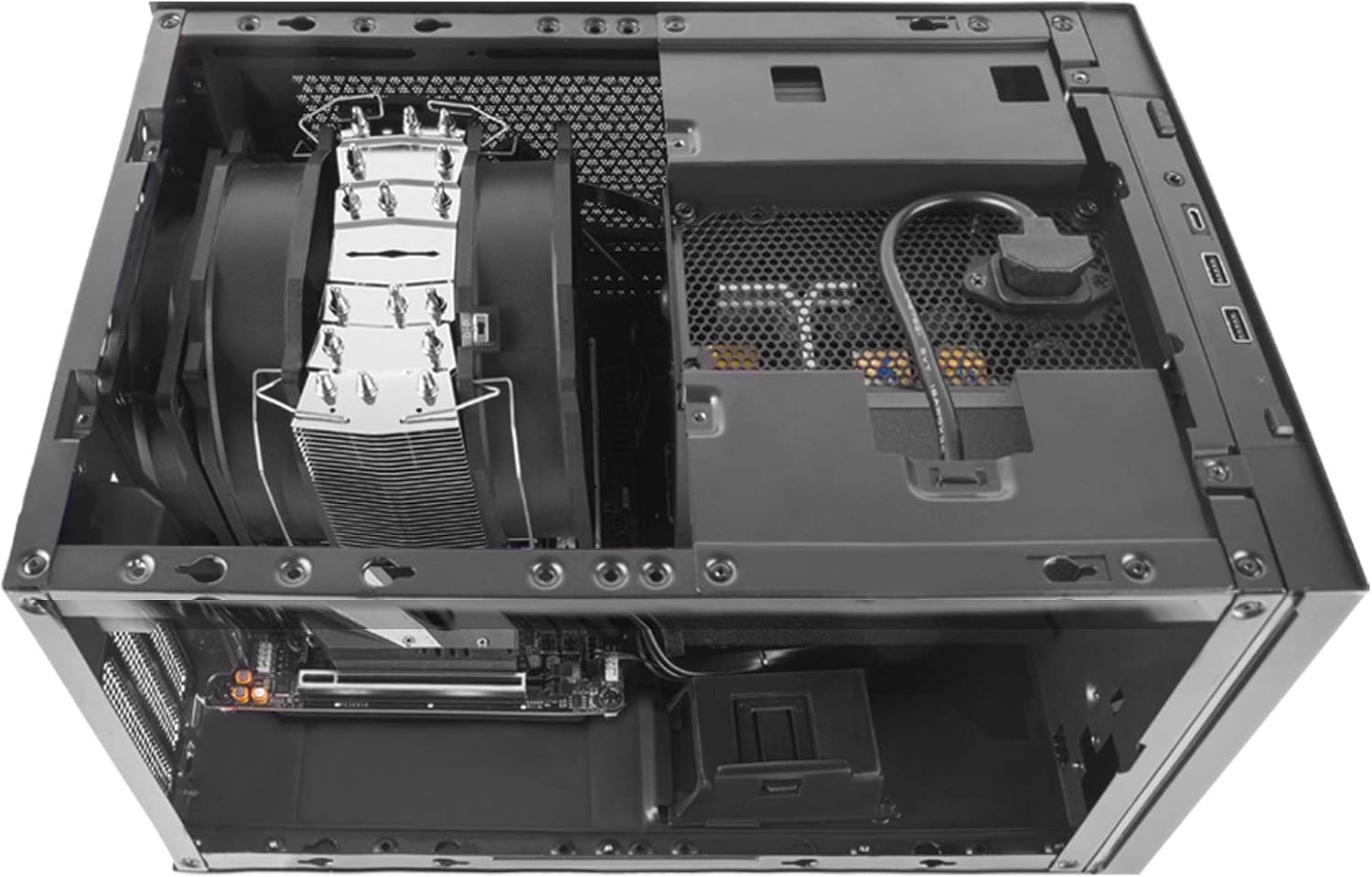 Silverstone Technology SUGO 14, SG14, Black, Mini-ITX Cube Chassis, Supports 3 Slot Full Length GPUs/ATX PSU / 240mm AIO, 4 Removable Panels