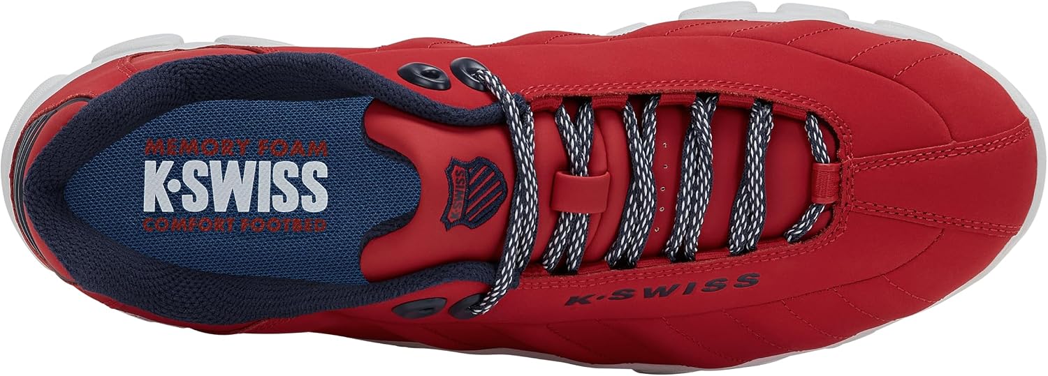 K-Swiss Men's ST329 CMF Sneaker, Wide Tennis Walking Shoes Leather Upper | Court Inspired, Tennis Heritage, Comfort Soft Cushioning, Arch Support, Wide Feet Fit, Chunky Silhouette, Classic Style.
