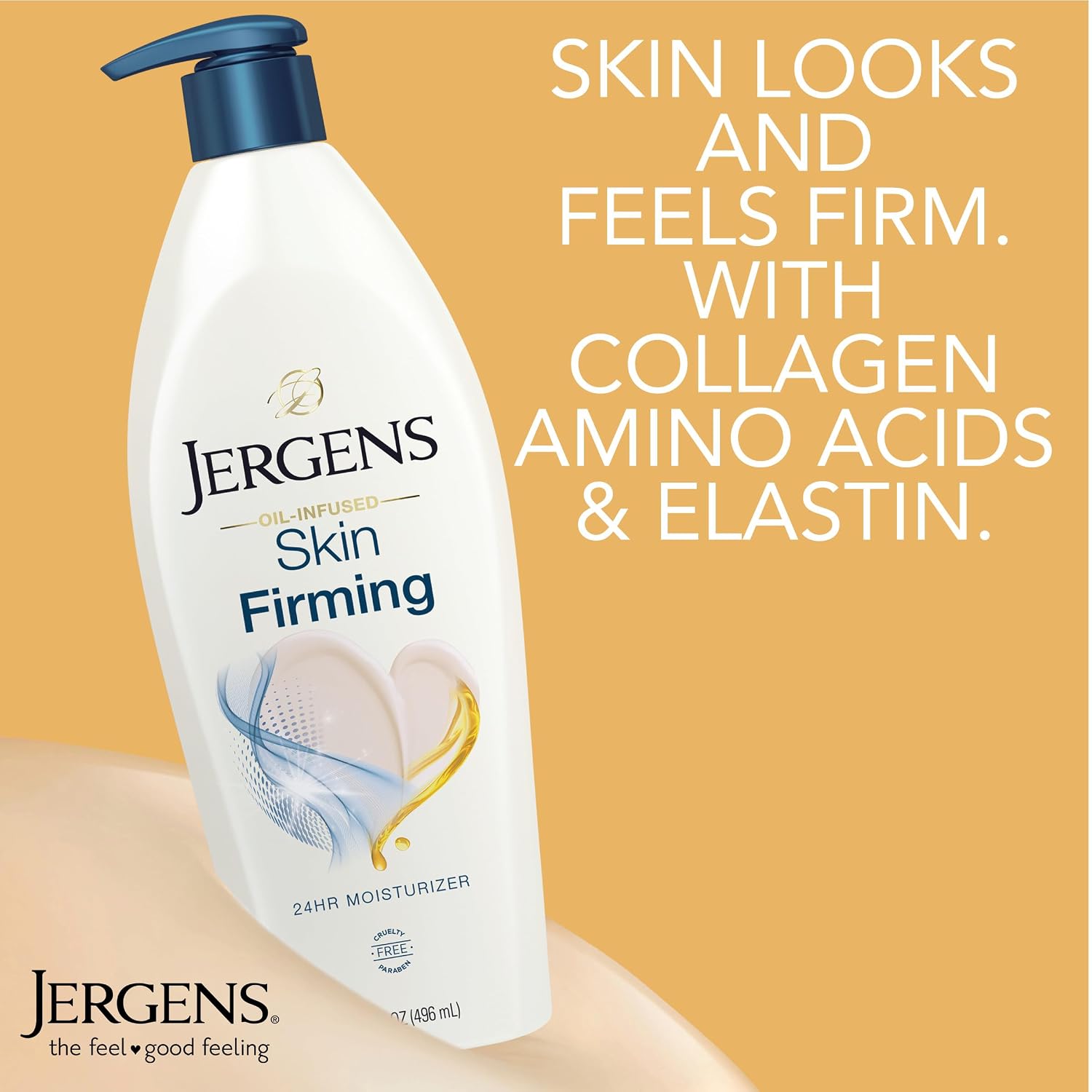 Jergens Skin Firming Body Lotion for Dry to Extra Dry Skin, Skin Tightening Cream with Collagen and Elastin, Dermatologist Tested, Hydralucence Blend Formula, 16.8 Oz | Tightening Cream for Dry Skin, Smoothes and Tones, Collagen and Elastin Formula, Derm…