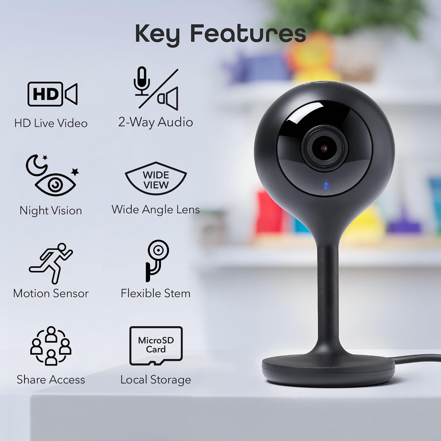 Geeni Look 1080p Indoor Camera, Full HD Wi-Fi & Motion Detection, 2-Pack | 2-Way audio, night vision, works with Alexa & Google Home