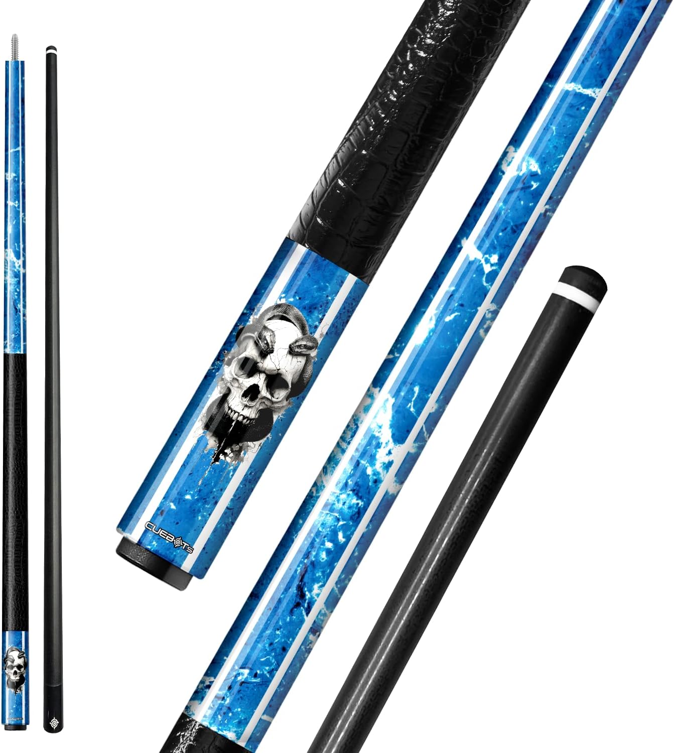 CUEBOTS Glass Fiber Cue, Glass Fiber House Cue Stick, Club Cue, Cue for Beginners, Durable Uni-QR, 3/8-10, 5/16-18 Joint, Long Lasting Glassfiber Shaft, 7-Layer Microfiber Tip