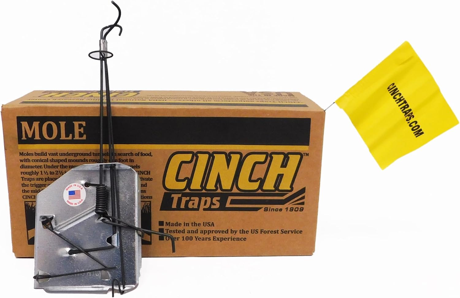 Cinch Mole Trap Kit, Professional-Grade, Heavy-Duty Reusable Trap System for Mole and Small Rodent Control | Easy Set, Humane, No Chemicals
