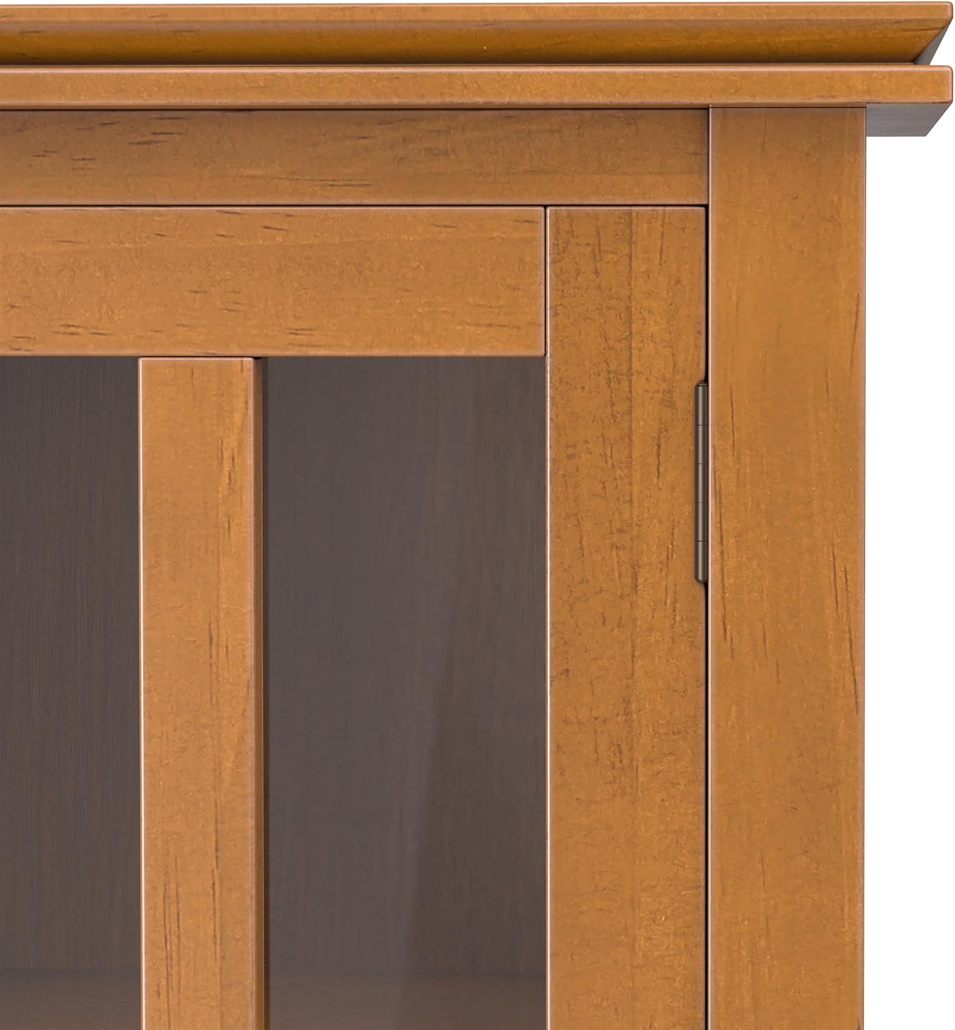 SIMPLIHOME Artisan 30" Wide Solid Wood Cabinet in Russet Brown