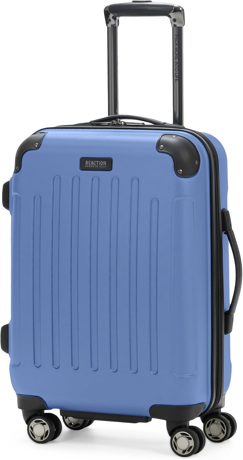 Kenneth Cole REACTION Renegade Luggage Expandable 8-Wheel Spinner Lightweight Hardside Suitcase, Champagne, 20-Inch Carry On