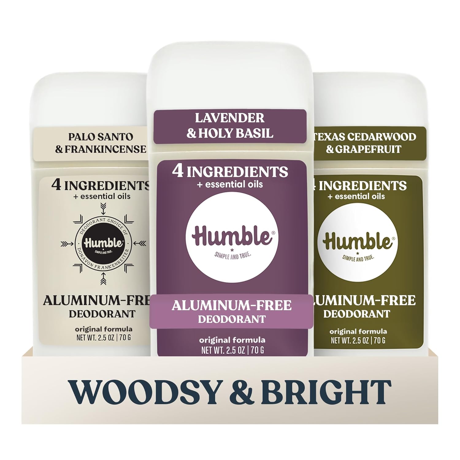 Humble Aluminum-Free Deodorant, Simply Unscented - 1 Pack | Baking Soda-Free, Clean, Fresh, Natural, Essential Oils, Sensitive Skin, Long-Lasting Odor Control, Cruelty-Free, Men & Women