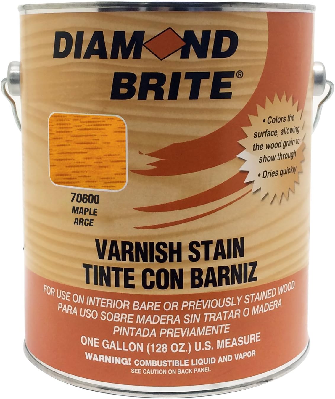 Diamond Brite Interior Varnish Stain, Walnut, 1 Gallon, 70200-1