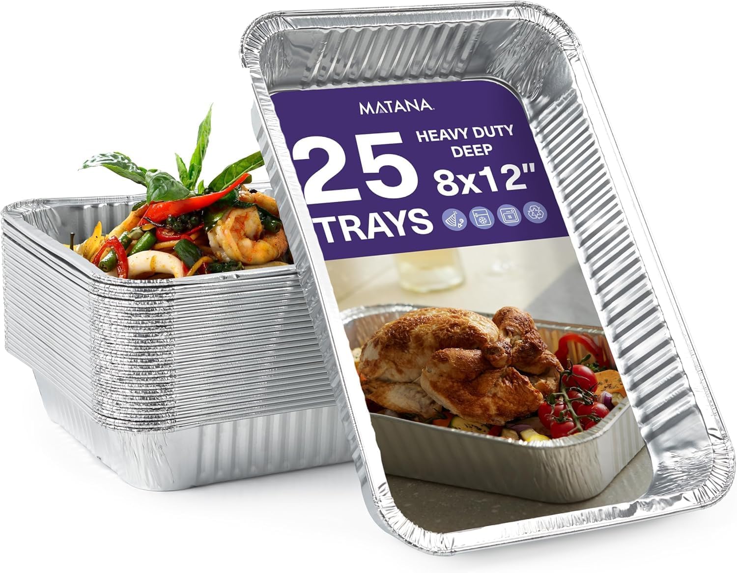 MATANA 40 Pack 9 Inch Round Aluminum Foil Pie Pans with Lids, Pie Tins Disposable for Cinnamon Rolls, Baking Tarts & Cakes, Pie Pan For Cooking