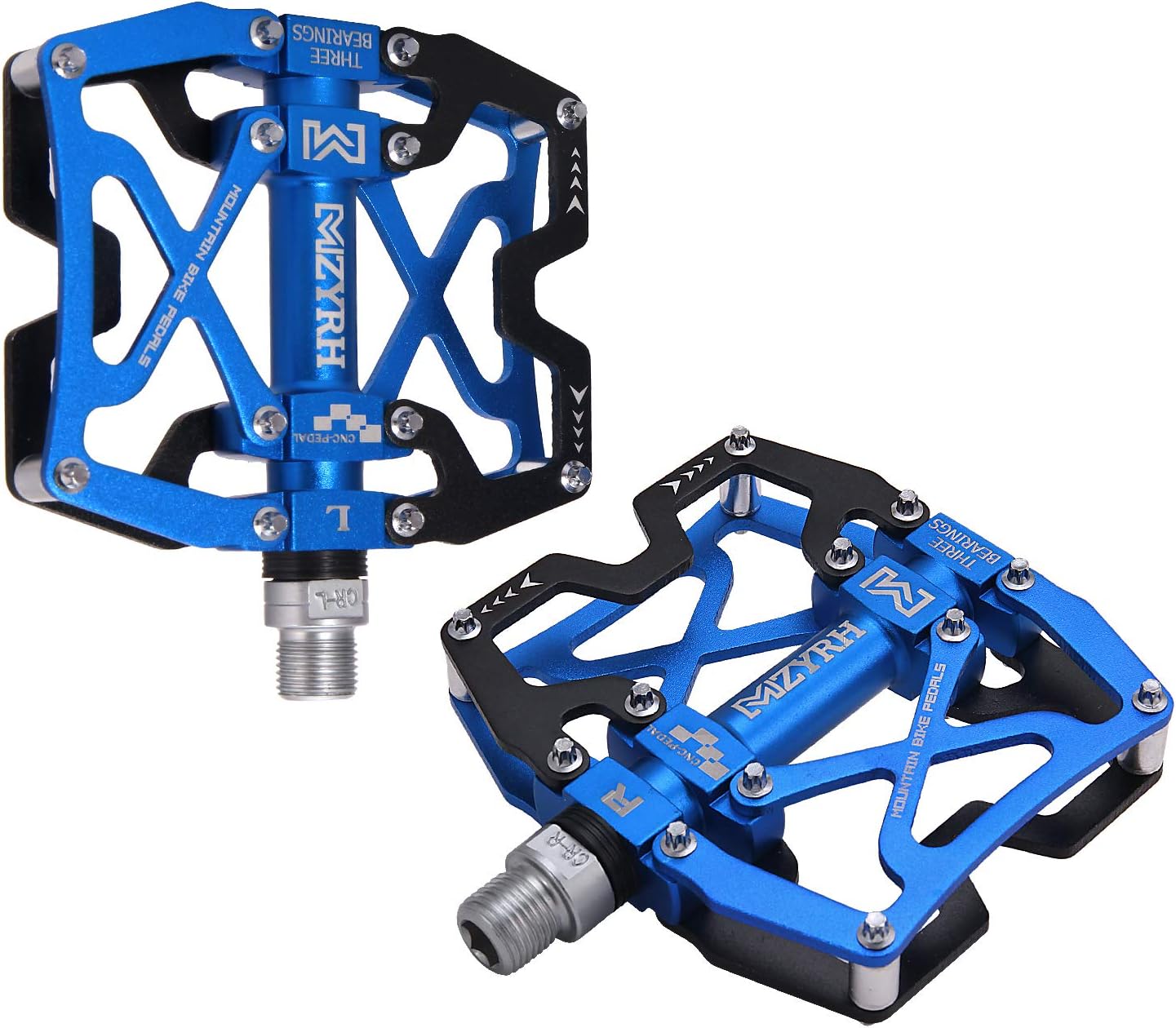 MZYRH Mountain Bike Pedals, Ultra Strong Colorful CNC Machined 9/16" Cycling Sealed 3 Bearing Pedals