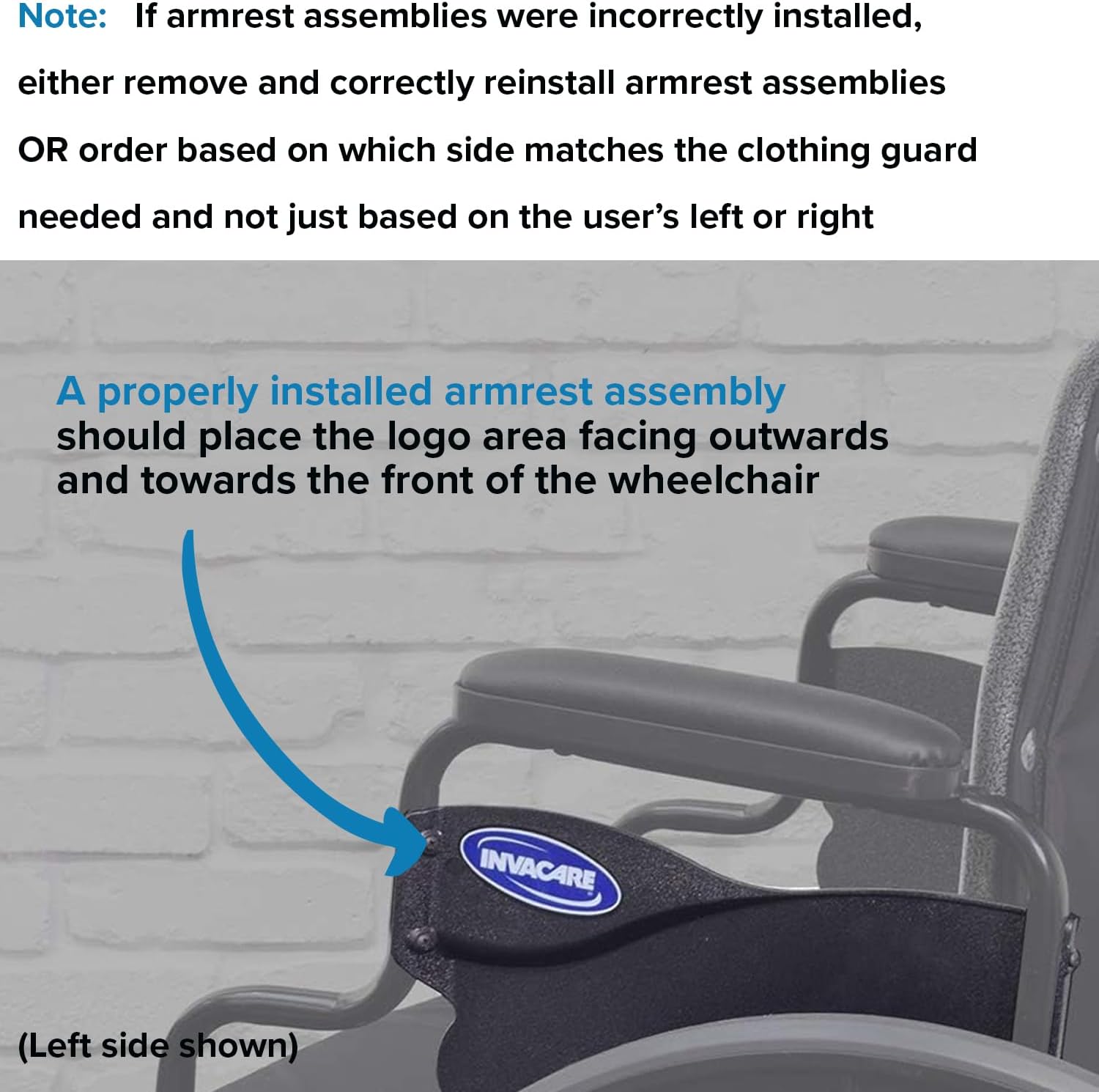 AlveyTech Desk Length Clothing Guard for Invacare Tracer & 9000 Series Wheelchairs (Right) - Replacement Black 11-1/2" x 5" Wheelchair Under Armrest Guard, Side Specific (1110285)