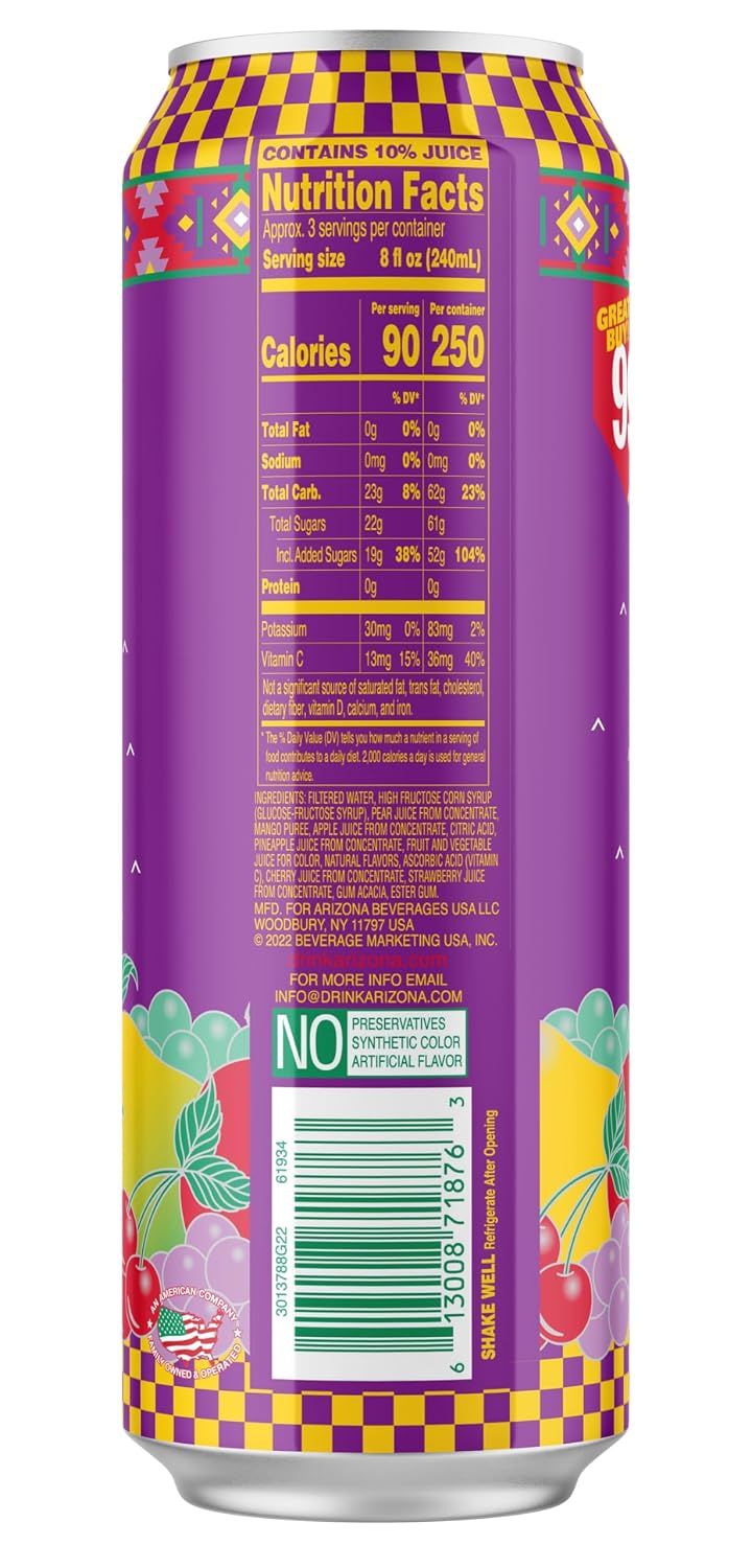 AriZona Mucho Mango Fruit Juice Drink - 22 Fl Oz Big Can