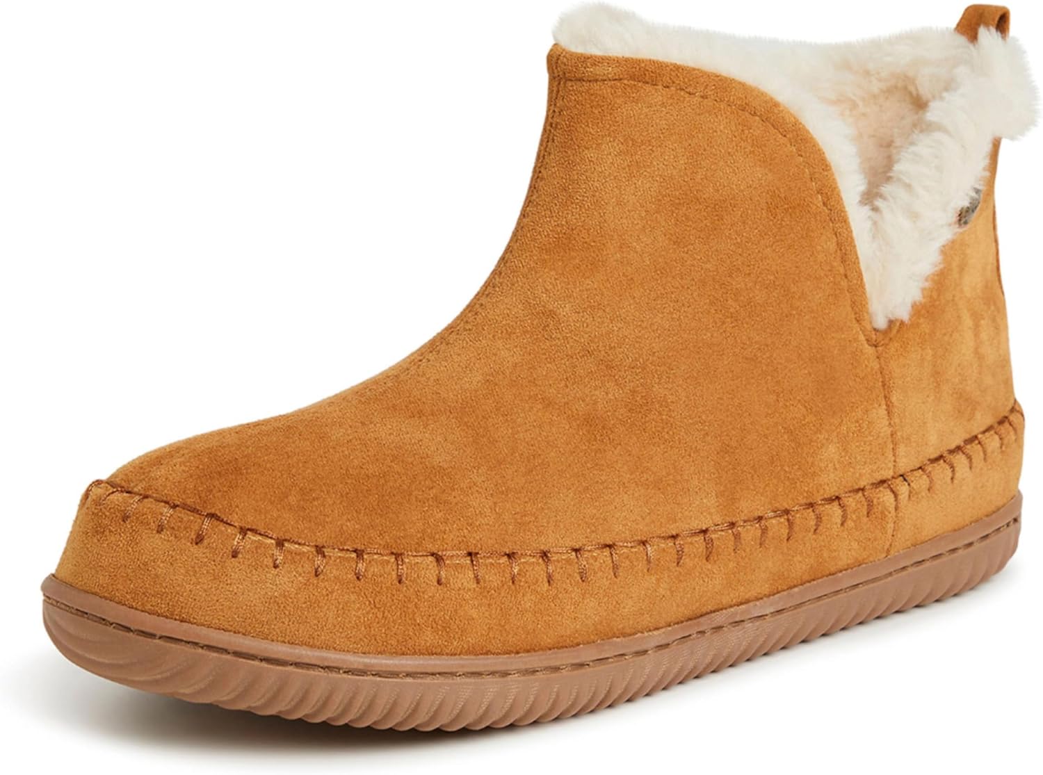 Dearfoams Men's Memory Foam Indoor House Slippers Brixen Ankle Boot House Shoes - Gifts for Men
