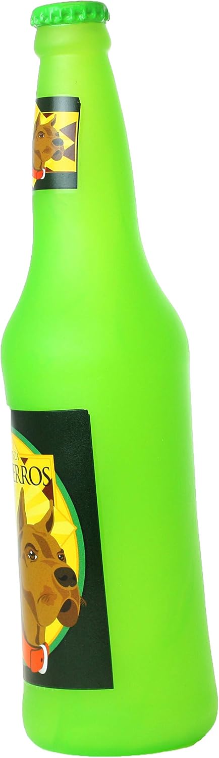 SILLY SQUEAKERS Tuffy Beer Bottle Dog Toy: Squeaky Dog Toy, Washable and Floats, Vinyl