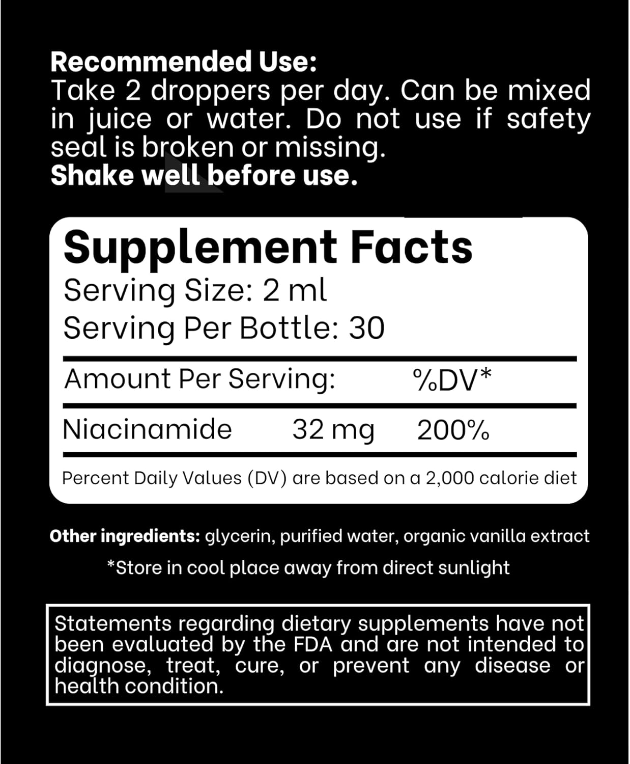 Think Above Vitamin B3 Niacinamide Liquid - Non Flush Form of B3 Niacin - Convenient Vitamin B3 Niacinamide Drops for Women and Men - Easy to