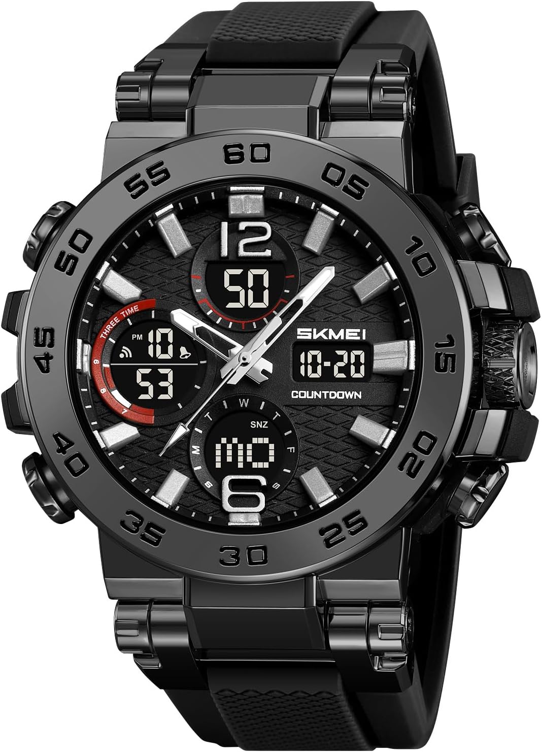 FANMIS Men's Analog Digital Sport Watch Military Dual Display 50M LED Watch | Men's Dual Display Sports Watches With Led Backlight Alarm Stopwatch 12/24h Time Outdoor Running Swimming