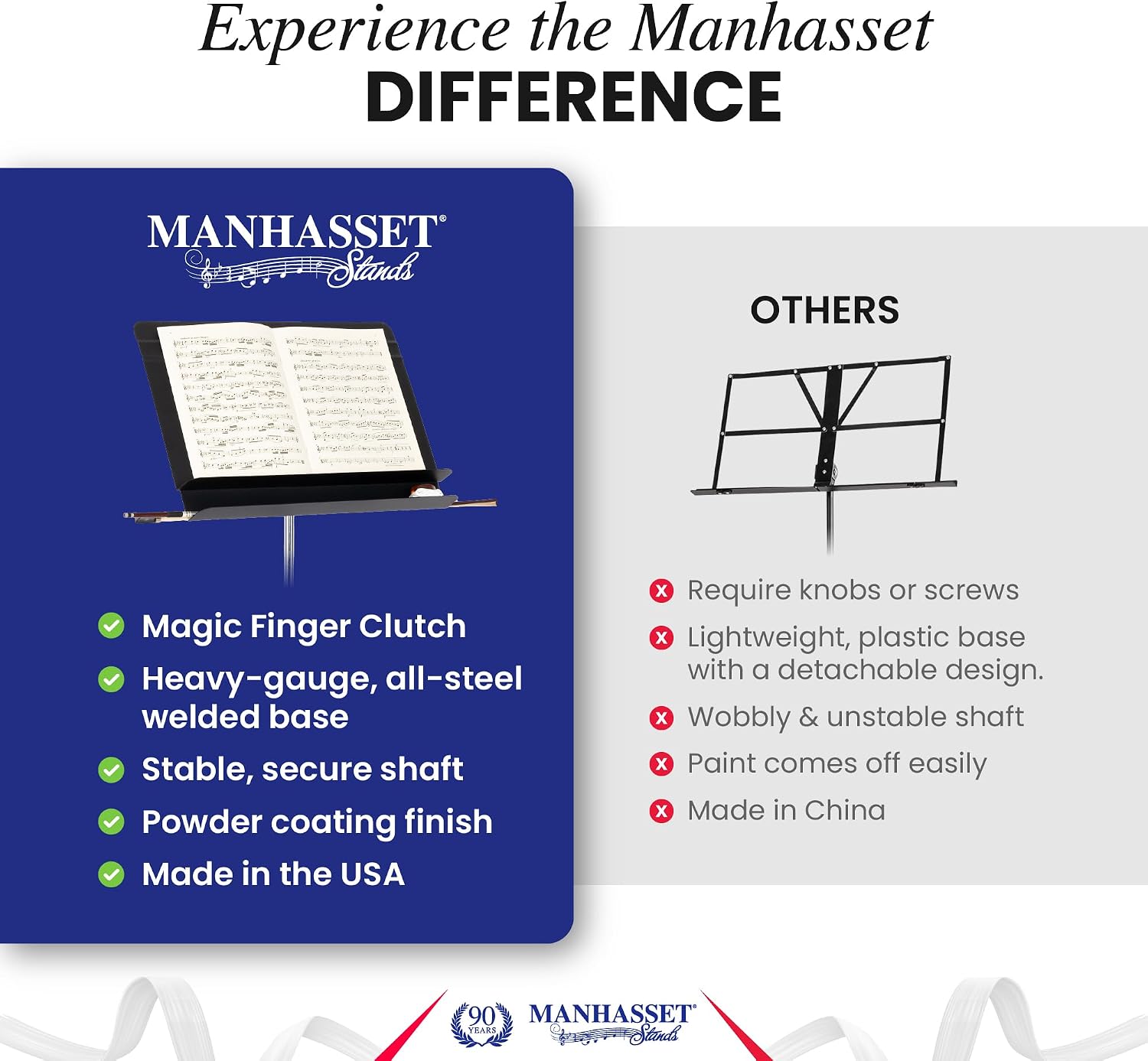 Manhasset 50 Orchestral Music Stand, 6-Pack