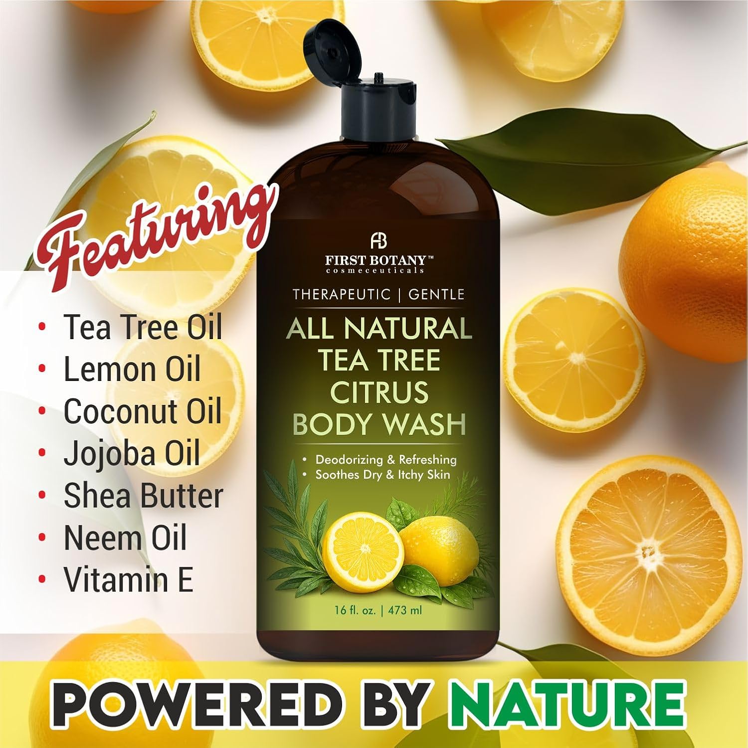 Tea Tree Eucalyptus Body Wash & Skin Cleanser for Women & Men, 16 Fl Oz