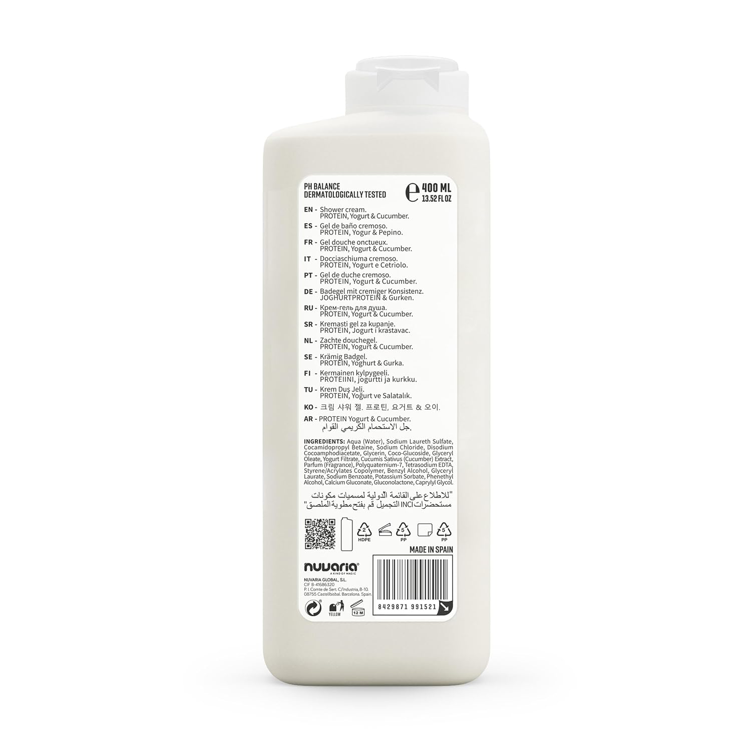 Dicora Urban Fit Shower Gel - Women and Mens Body Wash for All-Day Hydration - Prevents Premature Aging with Vitamin C - Citrus and Peach - 25.4 oz