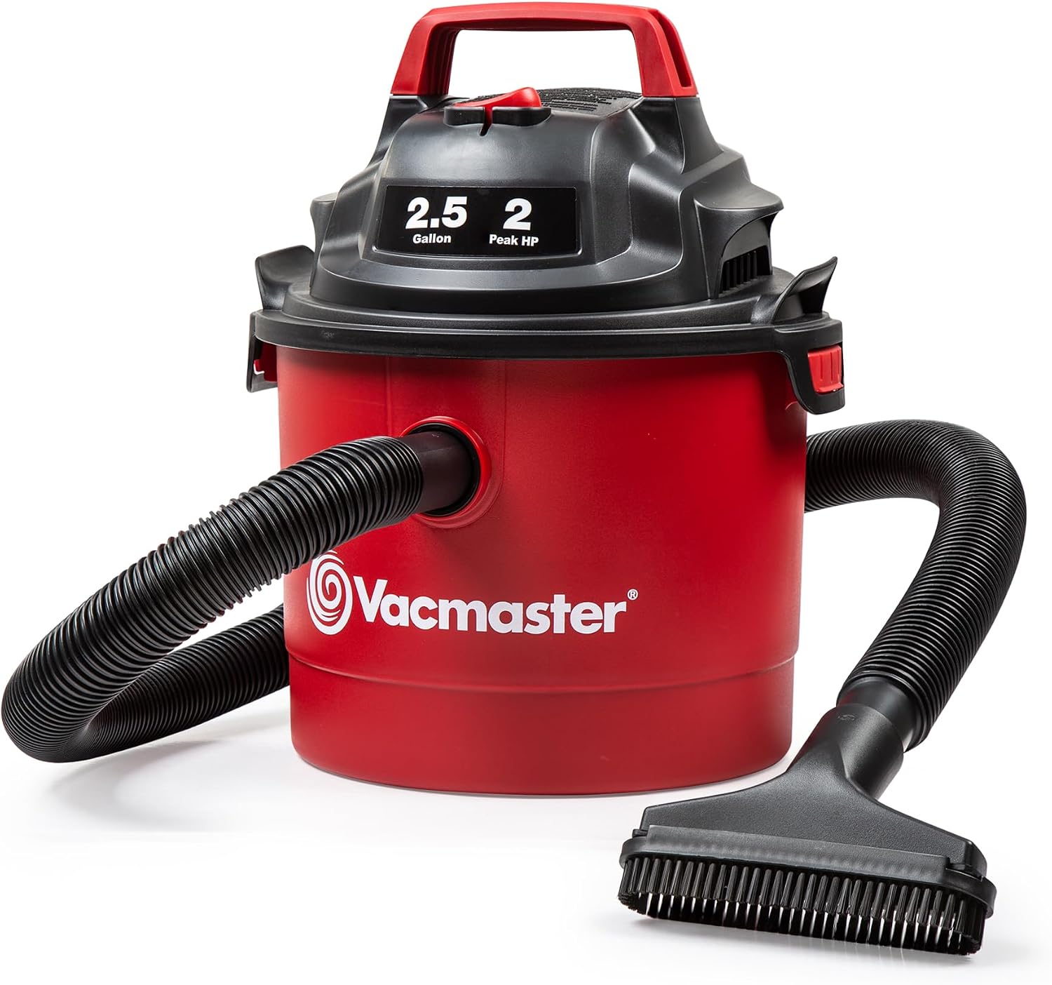 Vacmaster VOM205P 1101 2.5-Gal 2 Peak HP Wall Mount Wet/Dry Vacuum Red