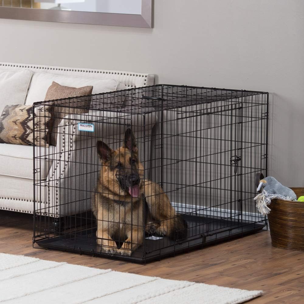 Precision Pet Products Two Door Provalue Wire Dog Crate, 24 Inch, For Pets 15-30 lbs, With 5-Point Locking System