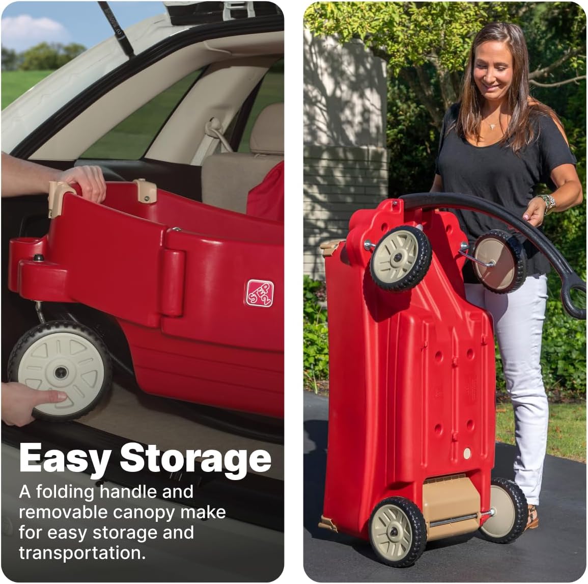 Step2 All Around Canopy Wagon, Kids Ride On Toy, Stroller Substitute, Includes Seat Belts, Made of Durable Plastic, Max Weight 75 lbs.
