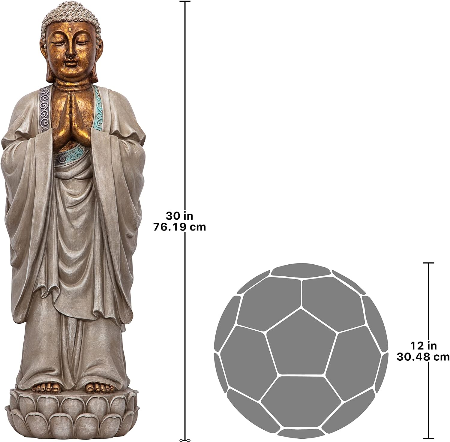 Design Toscano Jolly Hotei Laughing Man Asian Decor Indoor/Outdoor Garden Statue, 26 inches tall, Cast Stone Resin, Two Tone Stone Finish