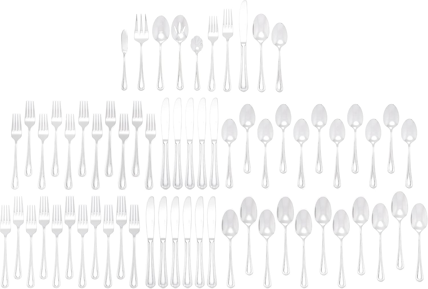 Henckels Alcea 65-Pc Flatware Set, 18/10 Stainless Steel | Durable 18/10 Stainless Steel for Family Meals & Entertaining. Dishwasher Safe, Comfortable Balanced Feel.