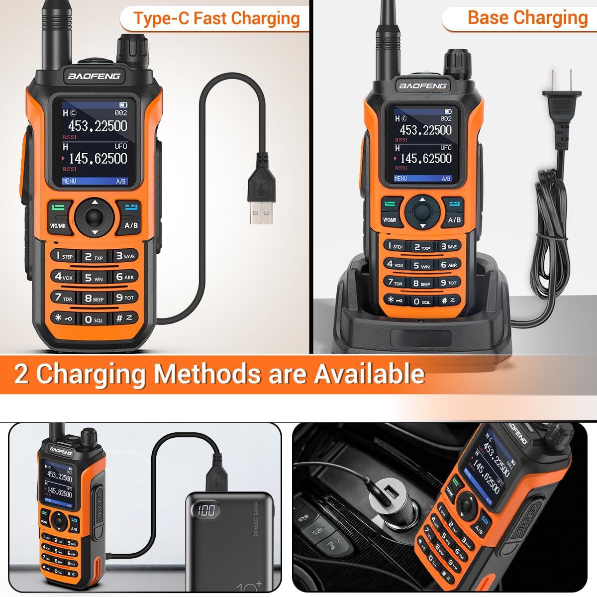 2 Pack BaoFeng UV-21R (Upgrade of UV-5R) Ham Radio Handheld Long Range Walkie Talkies UHF VHF Dual Band 2-Way Radio Full Kit with Type-C Cable
