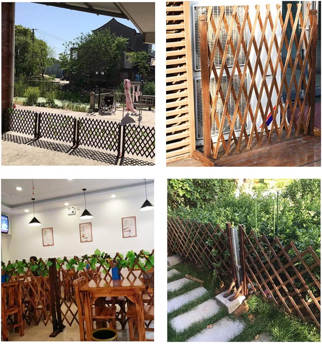 jxgzyy 2 Pack Expandable Wood Garden Fence Wooden Pet Gate Retractable Wooden Fence Gate Freestanding Wooden Fence Gate for Garden Patio Decorative