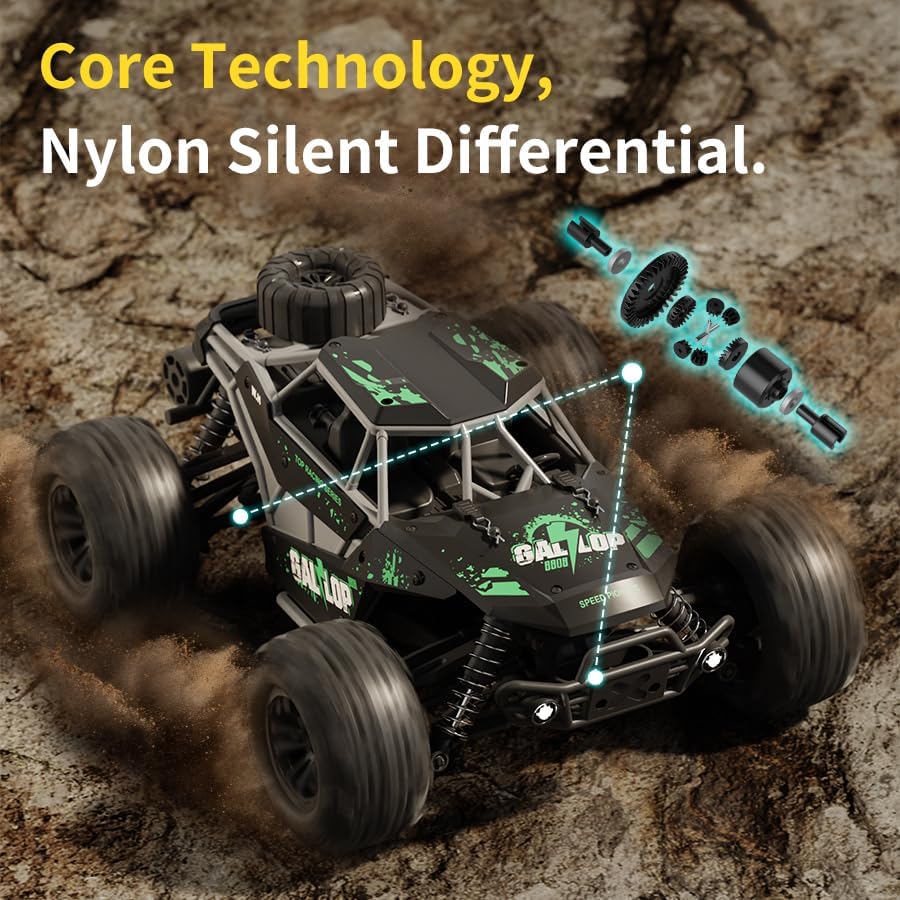 1:16 RC Cars for Adult,45km/h 4WD Off-Road Remote Control Car All-Terrain Fast RC Truck with Two 1500mAh Batteries