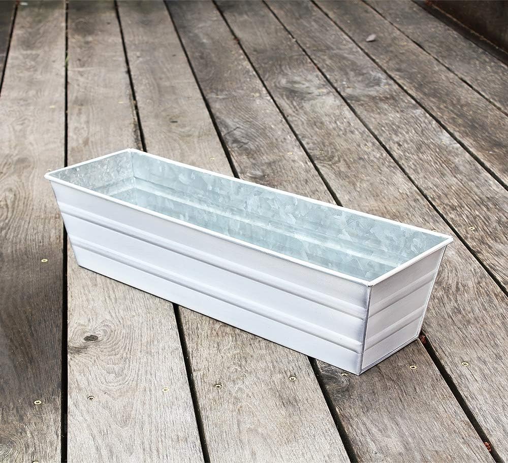 Achla Designs Galvanized Window Flower Box Planter-Green-Medium (24" L x 9.5" W x 7.5" H)