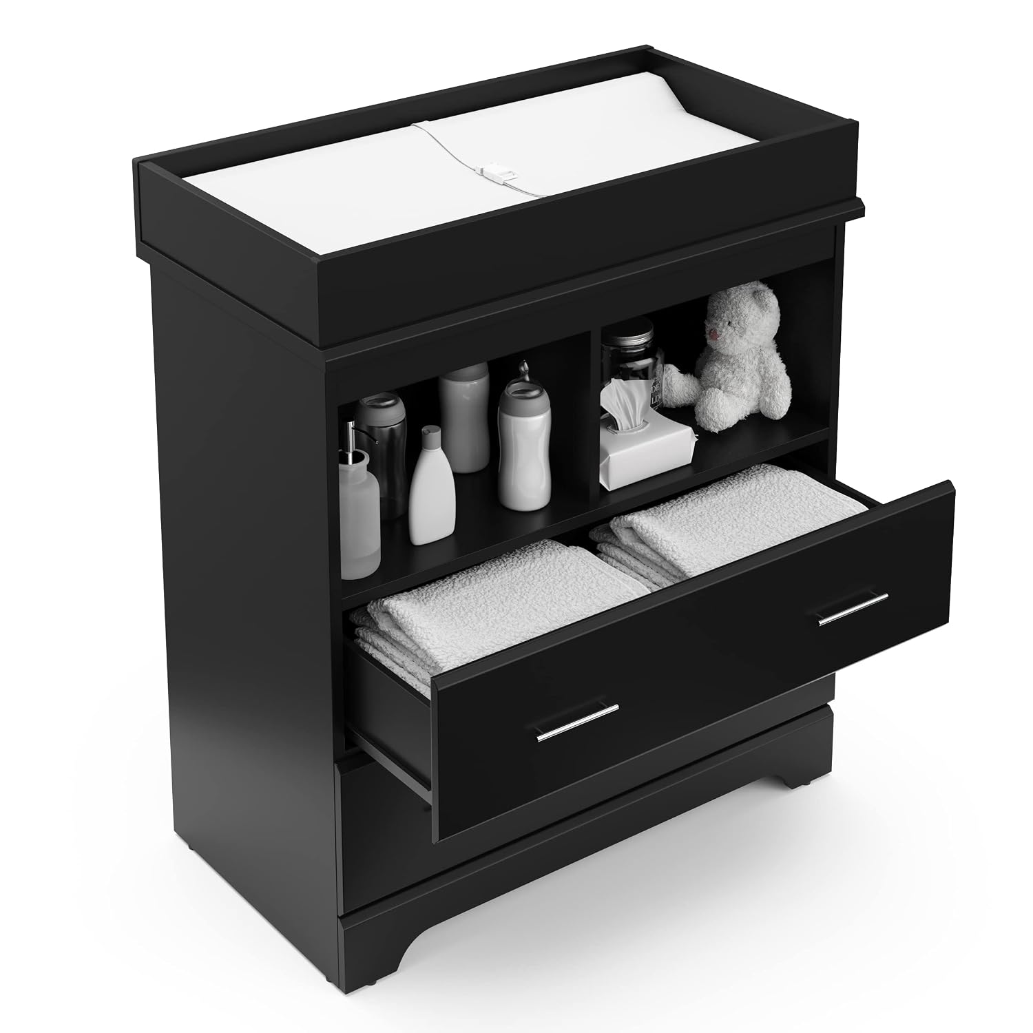 Storkcraft Brookside 2 Drawer Changing Table Dresser, Pebble Gray