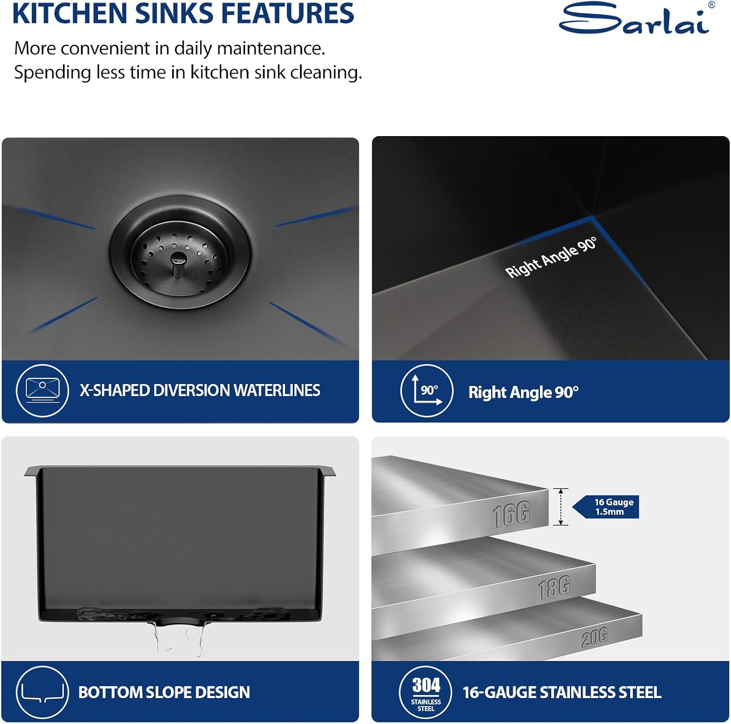 Sarlai 21 Inch Undermount Laundry Sink 21x18x12 Inch Undermount Laundry Utility Sink Deep Single Bowl 16 Gauge Stainless Steel Laundry Tub Sinks