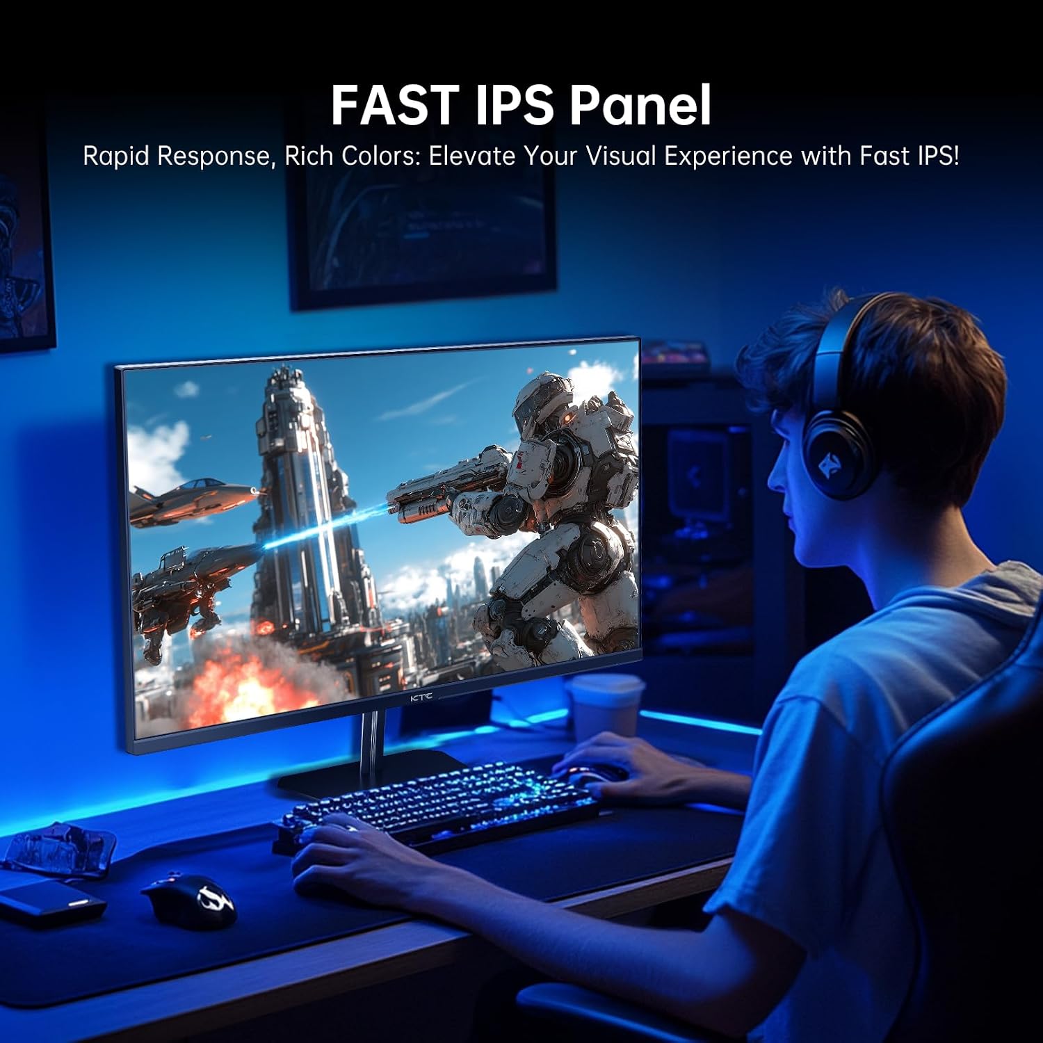 KTC 24.5 Inch Gaming Monitor, 180Hz OC 200Hz Monitor FHD, Fast IPS, H25T7 | 1080P Monitors 1ms, 128% sRGB HDR10, Adaptive Sync, HDMI DP, VESA Tilt Adjustable for Xbox PS5 Switch, HDMI Cable Inc.