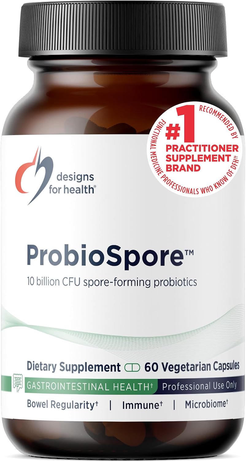 Designs for Health ProbioSpore - Powerful Spore Based Probiotic, Soil-Based Probiotics Supplement - Shelf Stable Gut + Immune Support