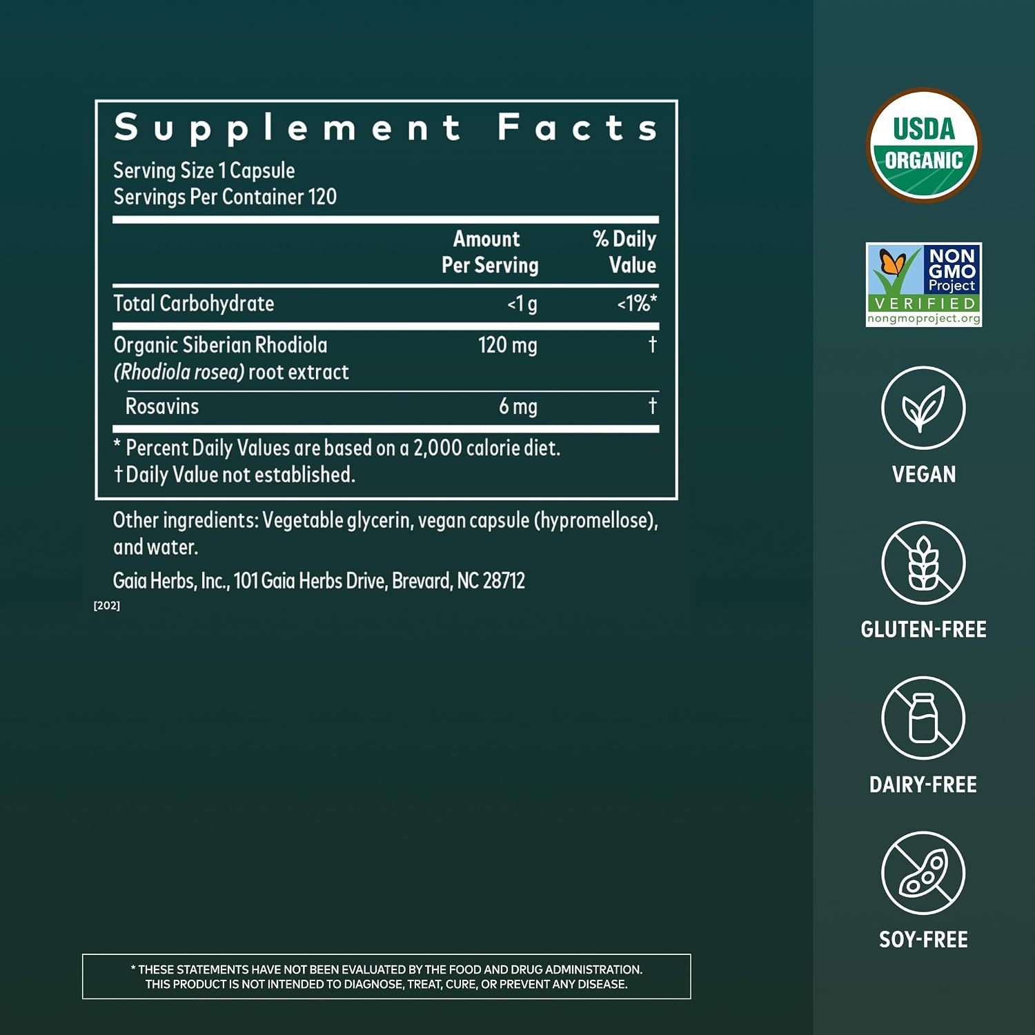 Gaia Herbs Rhodiola Rosea - Stress Support Supplement Traditionally for Supporting Healthy Stamina & Endurance* - with Siberian Rhodiola Root Extract - 60 Vegan Liquid Phyto-Caps (60 Servings)