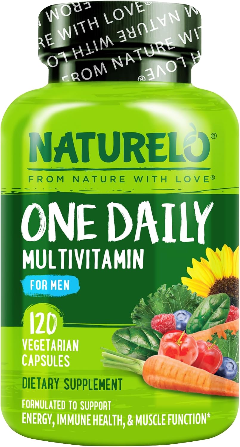 NATURELO Multivitamin for Men - One Daily, 60 Vegetarian Capsules | Vitamins, minerals & organic whole foods, non-GMO