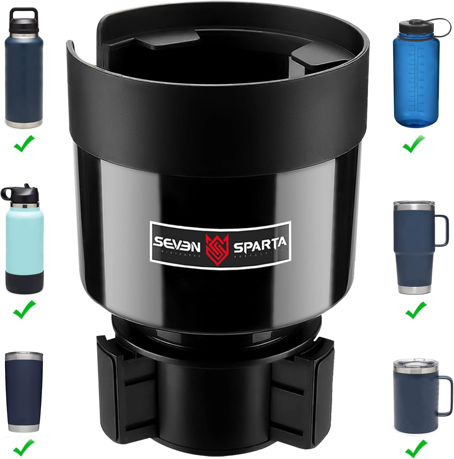 SEVEN SPARTA Car Cup Holder Expander for 32-40oz Large Bottles & Tumblers