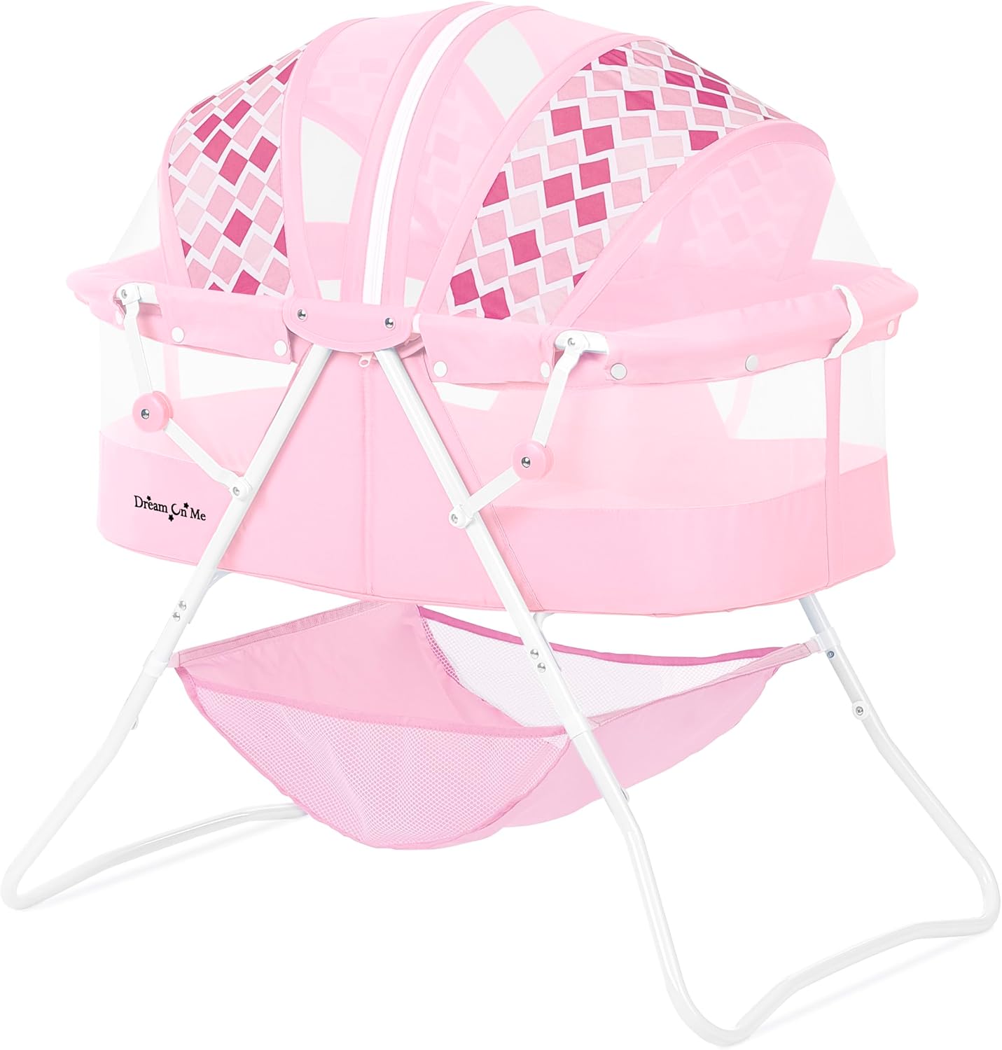 Dream On Me Karley Bassinet in Grey and Pink