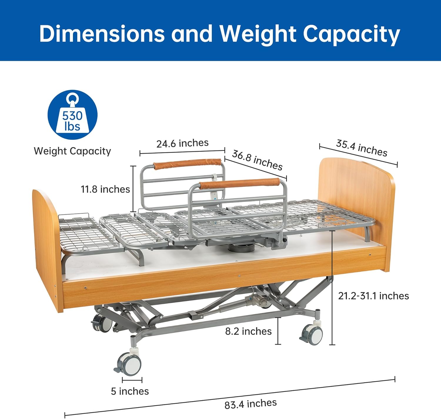 Rotating Multi-Functional Electric Hospital Bed, Rotates 90° From a Flat (Lying) Position to an Upright Seated Position