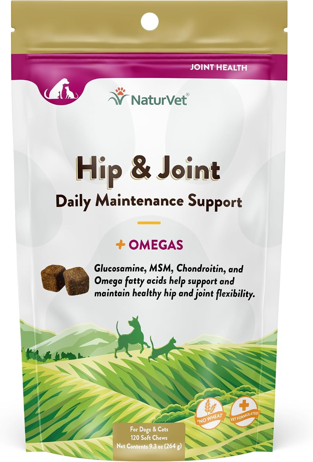 NaturVet – Senior Wellness Hip & Joint Advanced Plus Omegas | Help Support Your Pet’s Healthy Hip & Joint Function | Supports Joints, Cartilage & Connective Tissues | 120 Soft Chews